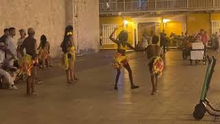 Street performance in Cartagena Colombia .