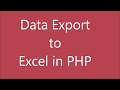 Export Mysql Data to Excel in PHP | PHP Tutorial | PHP Export To Excel