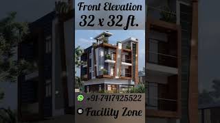 32x 32 House Design Front Elevation A29 |Facility Zone| #house #short #houseplan #beautifullhouse