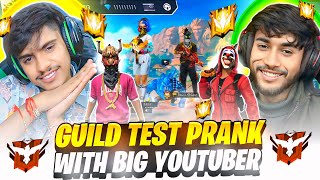 Unexpected Guild Test Prank On Big Youtuber 🤣 He Called Me Jadugar || Garena Free Fire Max