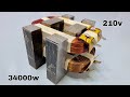 How to turn microwave transformers into 34kw new electricity generator for home use