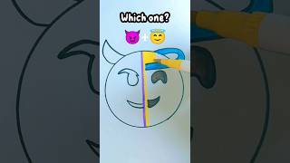 Which one? 😈 or 😇? #art #shorts #viral #emoji #coloring #drawing #satisfying #fyp