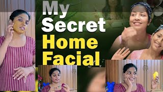 Secret facial at home |ഞാൻ വീട്ടിൽ try Cheythu result 😱🔥#navyanair #skincare