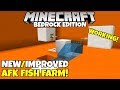 Minecraft Bedrock: WORKING AFK Fish Farm! With Auto clicker! All Bedrock Platforms!