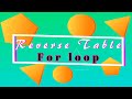 Reverse table using For loop in Python | Reverse Table using For loop | Table in Python