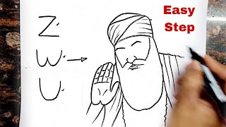 ZWU turns into Gurunanak Devji Drawing  // Easy Drawing