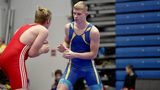 U15 Lukas Perner (EST) vs Daniel Nadtochii (UKR) 85kg. Greco-roman boys youth wrestling tournament.