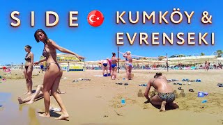 🇹🇷 ANTALYA SIDE KUMKOY beach walk MIRAMARE , LUNA BLANCA TÜRKİYE #türkiye #side #antalya #plaji