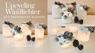 Frostige Windlichter: Wunderschöne DIY Idee aus recycelten Gläsern für den Winter  | Ronja Ready DIY