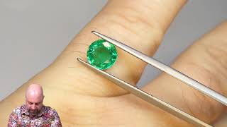 SOLD - 1.28 ct Round Emerald GIA Certified Zambian F1/Minor - GIAE0301