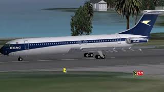 FSX - BOAC Golden Speedbird Super VC10 taking off from SXM, Sint Maarten