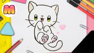 Como dibujar un GATO KAWAII 💖 FACIL PASO A PASO 💖como dibujar gatos kawaii
