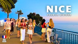 Nice, France 4K Walking Tour 🇫🇷 French Riviera Night Walk | Beach & Old Town