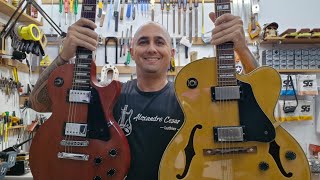 Semi-acoustic vs Les Paul (electric features)