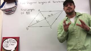 Find Diagonal Length Rhombus and Parallelograms