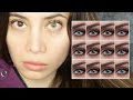 ALL 12 SOLOTICA HIDROCOR 2020 CONTACTS ON BROWN EYES (CLOSE UP)