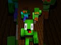 MAIZEN: JJ & Mikey runs away from zombied Alex and Steve - Minecraft Animation #Maizen #shorts