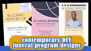 Funeral Program Designs - Contemporary, Modern