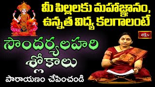 మహాజ్ఞానం, ఉన్నత విద్య కలగాలంటే సౌందర్యలహరి శ్లోకాలు పారాయణం చేయండి | SoundaryaLahari - Epi 6