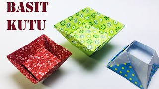 Origami / Kağıttan Basit Kutu Yapımı / Easy Origami  Bowl making / How To Make ( 簡単折り紙小鉢)