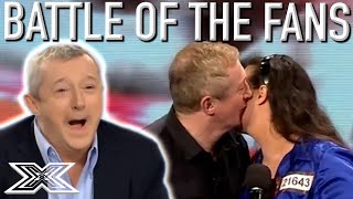 BATTLE Of The Fans - Louis Walsh's Two BIGGEST FANS Bring Him Gifts | X Factor Global