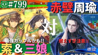 三国志大戦799【覇王】(関索)比翼の花槍VS(周瑜)赤壁の大火