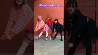 Spider-Man funny Dance 😂 happykelli TikTok video Wednesday Addams Dance Spider Slack Brazil #shorts