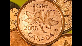 2006 Penny - Rare Canada One Cent Coins - Magnetic or Non - P - Plain - RCM logo - Canadian Mint