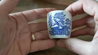 Broadhurst Blue and White China Blue Willow Egg Cup