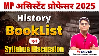 BookList and Syllabus Discussion | History | MP Assistant Professor | Apni University | By Shiv Sir