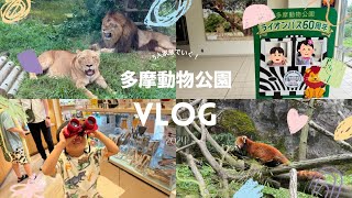 【家族おでかけVlog】広大な敷地多摩動物公園🏃‍♀️💨ライオンバスのチケット無事GETできました🦁‎🤍