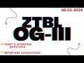 ZTBL OG 3 Interviews | Interview Questions for 08-03-2024 | Important Suggestions