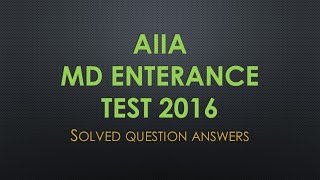 AIIA MD Enterance Test 2016 || #AIIAMDEnteranceTest2016 #MDEnteranceTest2016 #AyurvedaMCQ #MD/MSExam