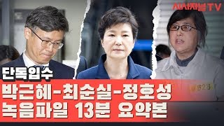 [단독입수] 박근혜-최순실-정호성 녹음파일 13분 요약본