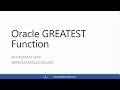 Oracle GREATEST Function