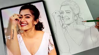 How to Draw Rashmika Mandanna | Loomis Method | Lesson 1 (OUTLINE)