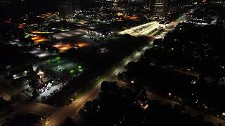 Tunny's Pasture at night drone view