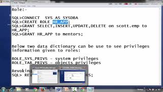 Oracle DB - Roles
