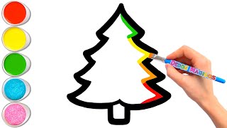 Dibujemos y Coloreemos Juntos un Hermoso Árbol de Navidad y Adornos ⭐🎄⭐ Navidad #89