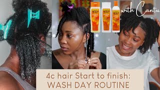 Full washday routine on Type 4 hair || CANTU WASHDAY