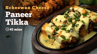 Schezwan Cheese Paneer Tikka | Cheesy Paneer Tikka | Vegetarian Recipe | Paneer Tikka | Cookd