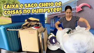 Caixa e saco cheio de coisas no dumpster dos Estados Unidos!🇺🇸