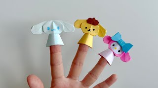 Origami Sanrio Cinnamoroll Pompompurin  Mymelody💛 How to make  finger doll - Cute origami