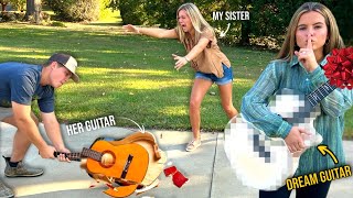 DESTROYING My Sister’s Guitar then SURPRISING her with her DREAM GUITAR 😱😳😏 *emotional*