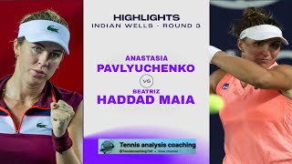Beatriz Haddad Maia vs AnastasiaPavlyuchenkova Highlights 24