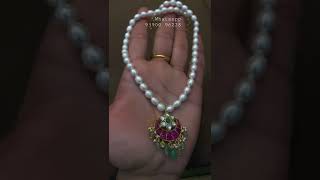 Real pearl Mala with real Kundan pendant 😍😍. Whatsapp 9390096228