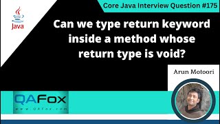 return keyword inside a method whose return type is void (Core Java Interview Question #175)