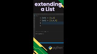 How to Extend a List in Python ? Python List Tricks | #shorts