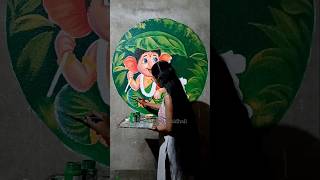 গণেশ চতুর্থী উপলক্ষে বাড়ির wall এ গণেশ এর wall painting করলাম #ganapatibappamorya #ganesh #art