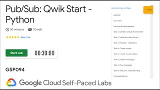 Pub/Sub: Qwik Start - Python | GSP094 | Google Cloud Skills Boost | QUICK-GCP-LAB | 2024 #qwiklabs